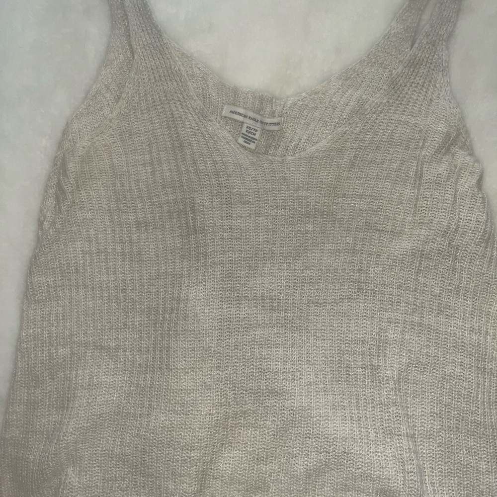 American Eagle Outfitters Beige Knit Tank Top